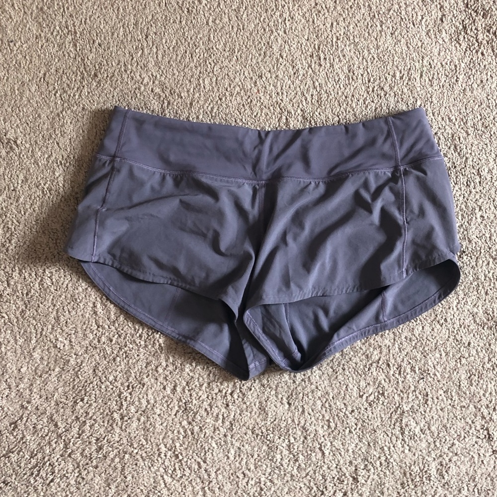 lululemon speed up dusty purple shorts